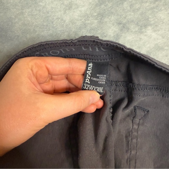 Prana Men’s Cargo Hiking Pants Gray 32x30 Straight Leg Outdoor Pockets - Picture 10 of 16